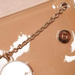 Christian Louboutin Beige Patent Leather Riviera Chain Clutch
