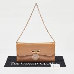 Christian Louboutin Beige Patent Leather Riviera Chain Clutch