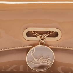 Christian Louboutin Beige Patent Leather Riviera Chain Clutch