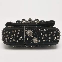Christian Louboutin Black Leather Suede Sweet Charity Shoulder Bag