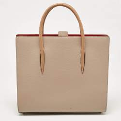 Pre Owned Christian Louboutin Two Tone Leather and Patent Large Paloma Tote