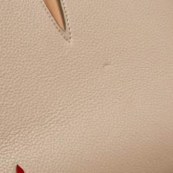 Pre Owned Christian Louboutin Two Tone Leather and Patent Large Paloma Tote