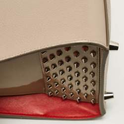 Pre Owned Christian Louboutin Two Tone Leather and Patent Large Paloma Tote