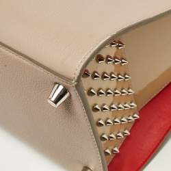 Pre Owned Christian Louboutin Two Tone Leather and Patent Large Paloma Tote