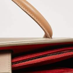 Pre Owned Christian Louboutin Two Tone Leather and Patent Large Paloma Tote