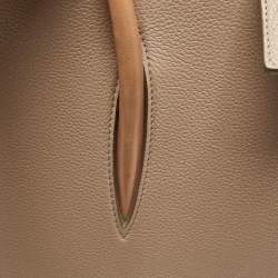 Pre Owned Christian Louboutin Two Tone Leather and Patent Large Paloma Tote