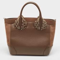 Christian Louboutin Dark Beige Leather and Suede Large Eloise Tote