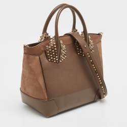 Christian Louboutin Dark Beige Leather and Suede Large Eloise Tote