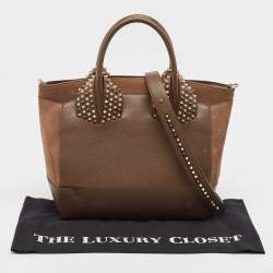 Christian Louboutin Dark Beige Leather and Suede Large Eloise Tote