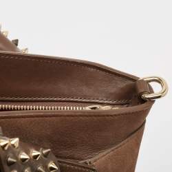 Christian Louboutin Dark Beige Leather and Suede Large Eloise Tote