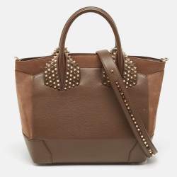 Christian Louboutin Dark Beige Leather and Suede Large Eloise Tote
