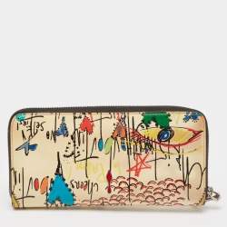 Christian Louboutin Multicolor Printed Patent Leather Zip Around