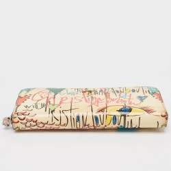 Christian Louboutin Multicolor Printed Patent Leather Zip Around