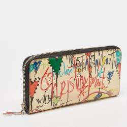 Christian Louboutin Multicolor Printed Patent Leather Zip Around