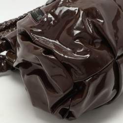 Christian Louboutin Brown Patent Leather Loubette Satchel