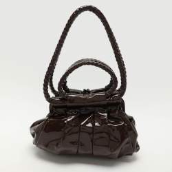 Christian Louboutin Brown Patent Leather Loubette Satchel
