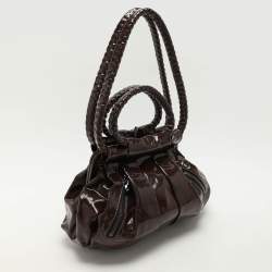 Christian Louboutin Brown Patent Leather Loubette Satchel