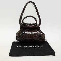 Christian Louboutin Brown Patent Leather Loubette Satchel