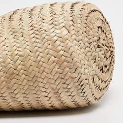 Christian Louboutin Orange/Beige Woven Raffia Loubishore Basket Bag