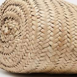 Christian Louboutin Orange/Beige Woven Raffia Loubishore Basket Bag