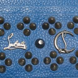 Christian Louboutin Blue Leather Kios Card Holder