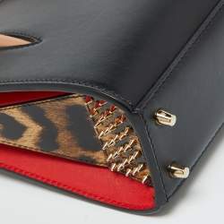 Pre Owned Christian Louboutin Black Leather Nano 2Way Spike Paloma Tote