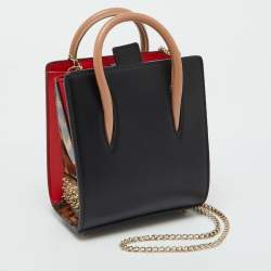 Pre Owned Christian Louboutin Black Leather Nano 2Way Spike Paloma Tote