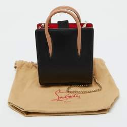 Pre Owned Christian Louboutin Black Leather Nano 2Way Spike Paloma Tote