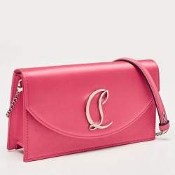 Christian Louboutin Pink Satin Loubi154 Clutch Bag