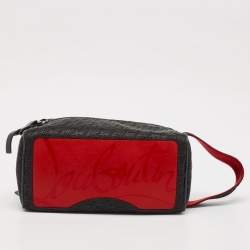Christian Louboutin Black Textured Rubber Blaster Toiletry Pouch