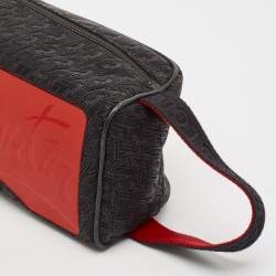 Christian Louboutin Black Textured Rubber Blaster Toiletry Pouch