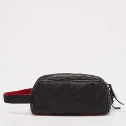 Christian Louboutin Black Textured Rubber Blaster Toiletry Pouch