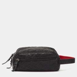 Christian Louboutin Black Textured Rubber Blaster Toiletry Pouch