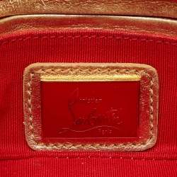 Christian Louboutin Gold Leather Mini Spiked Sweet Charity Crossbody Bag