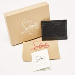 Christian Louboutin Black Leather Spike Kios Card Holder