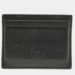 Christian Louboutin Black Leather Spike Kios Card Holder