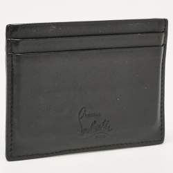 Christian Louboutin Black Leather Spike Kios Card Holder