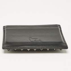 Christian Louboutin Black Leather Spike Kios Card Holder