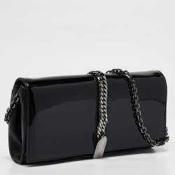 Christian Louboutin Black Patent Leather Catalina Clutch