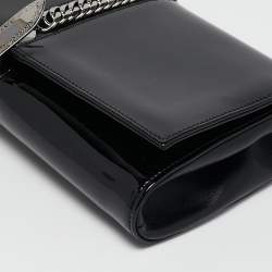 Christian Louboutin Black Patent Leather Catalina Clutch