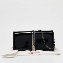 Christian Louboutin Black Patent Leather Catalina Clutch