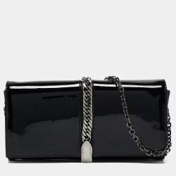 Christian Louboutin Black Patent Leather Catalina Clutch