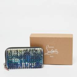 Christian Louboutin Multicolor Leather Panettone Spikes  Zip Around Wallet