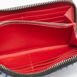 Christian Louboutin Multicolor Leather Panettone Spikes  Zip Around Wallet
