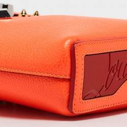 Christian Louboutin Neon Orange Leather Mini Embellished N/S Cabata Tote