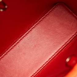 Christian Louboutin Neon Orange Leather Mini Embellished N/S Cabata Tote