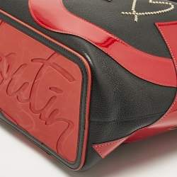 Pre Owned Christian Louboutin Black/Red Patent and Leather Cabata Love Tote