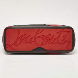 Pre Owned Christian Louboutin Black/Red Patent and Leather Cabata Love Tote