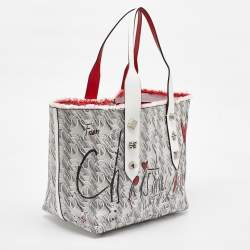 Christian Louboutin White Toile Monogram Coated Canvas and Leather Cabata Tote