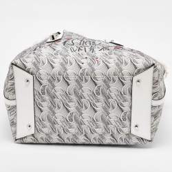 Christian Louboutin White Toile Monogram Coated Canvas and Leather Cabata Tote